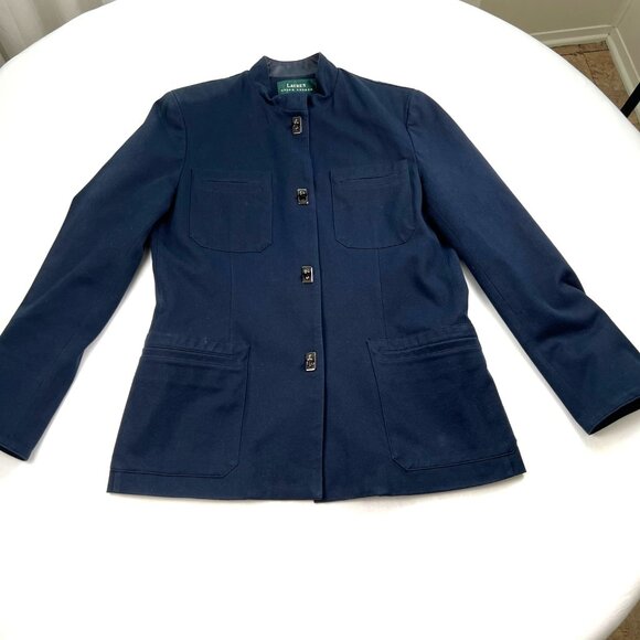 Lauren Ralph Lauren Womens Jacket Size 10 Four Pockets Toggle Closures Navy - Picture 3 of 16